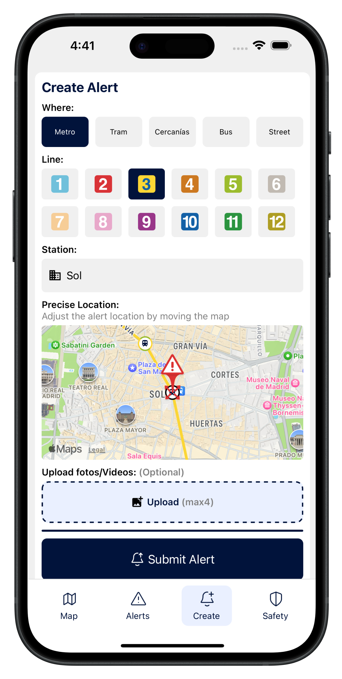 pickpocket alert app example of creating an alert